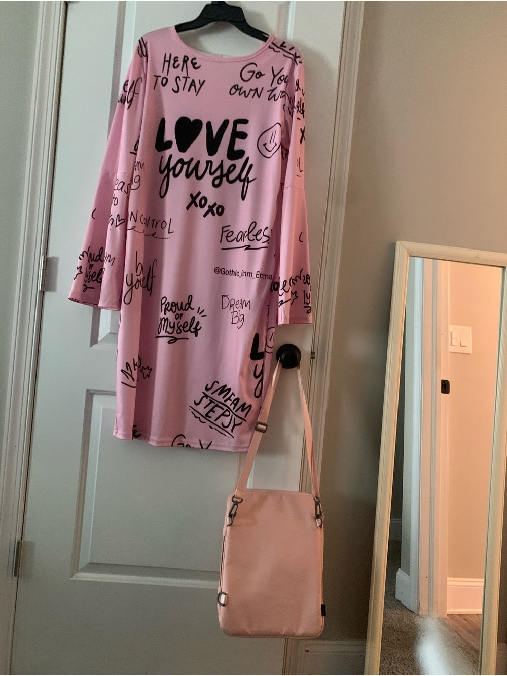 Love Yourself Pink Short Dress - Unbranded